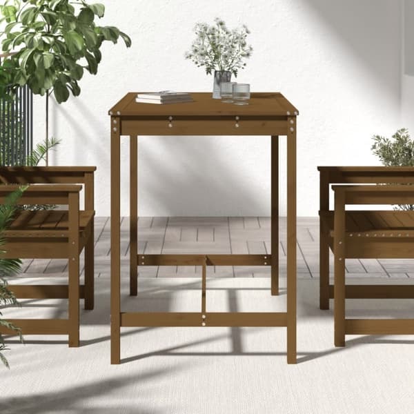 vidaXL Hagebord honningbrun 121x82,5x110 cm heltre furu