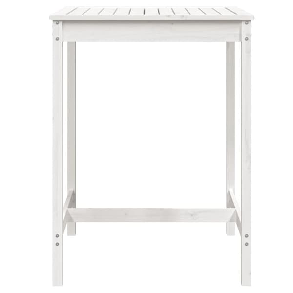 vidaXL Trädgårdsbord vit 82,5x82,5x110 cm massiv furu
