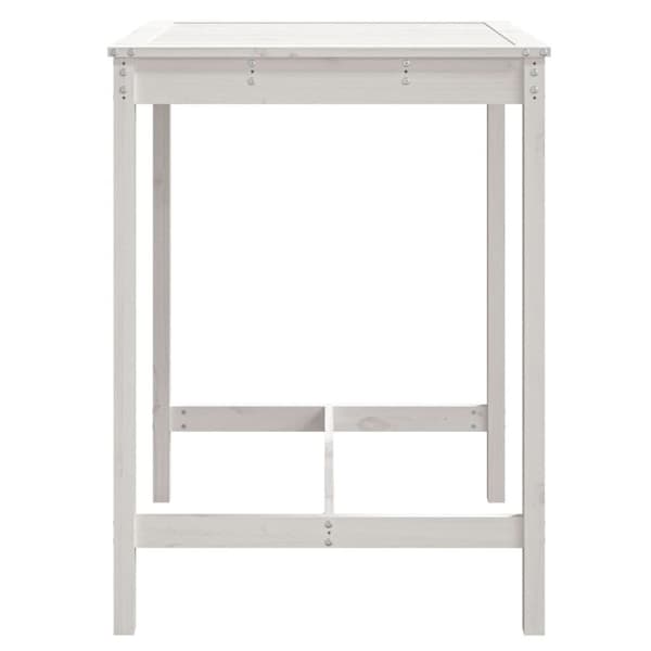 vidaXL Trädgårdsbord vit 82,5x82,5x110 cm massiv furu