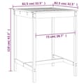 Miniatyrbild 7 av 7: vidaXL Trädgårdsbord vit 82,5x82,5x110 cm massiv furu