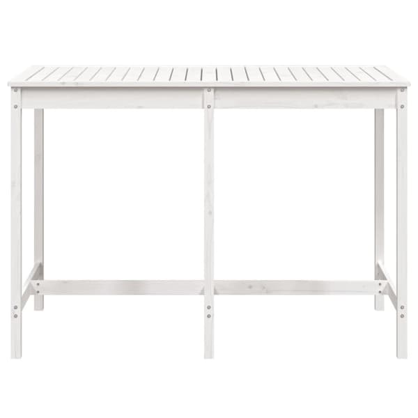 vidaXL Trädgårdsbord vit 159,5x82,5x110 cm massiv furu