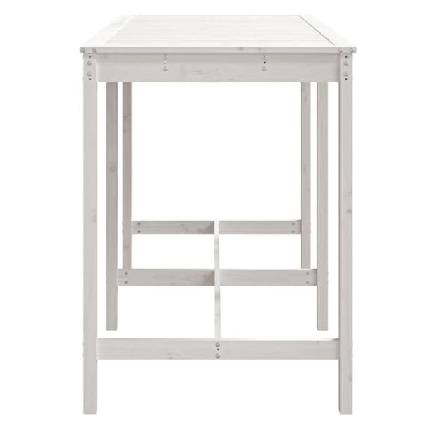 vidaXL Trädgårdsbord vit 159,5x82,5x110 cm massiv furu