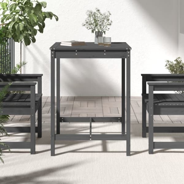 vidaXL havebord 82,5x82,5x110 cm massivt fyrretræ grå