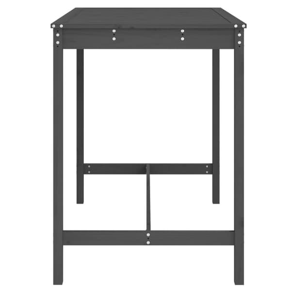 vidaXL havebord 121x82,5x110 cm massivt fyrretræ grå
