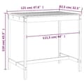 Miniatyrbillede 7 af 7: vidaXL havebord 121x82,5x110 cm massivt fyrretræ grå