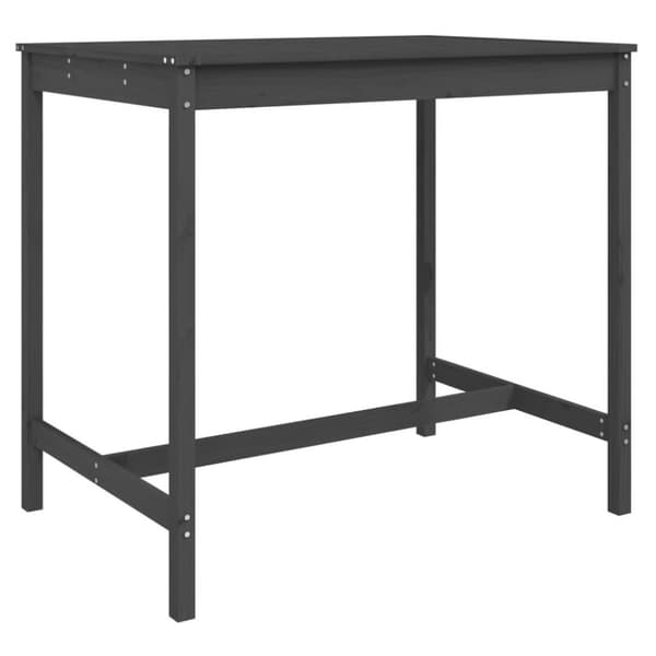 vidaXL havebord 121x82,5x110 cm massivt fyrretræ grå