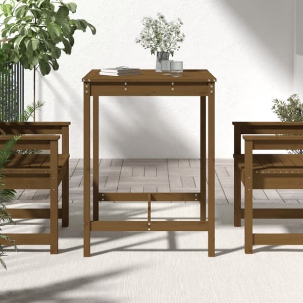 vidaXL havebord 82,5x82,5x110 cm massivt fyrretræ gyldenbrun