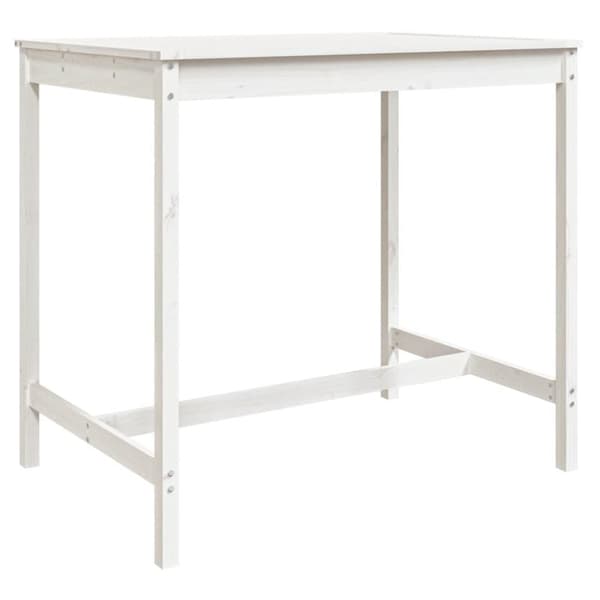 vidaXL havebord 121x82,5x110 cm massivt fyrretræ hvid