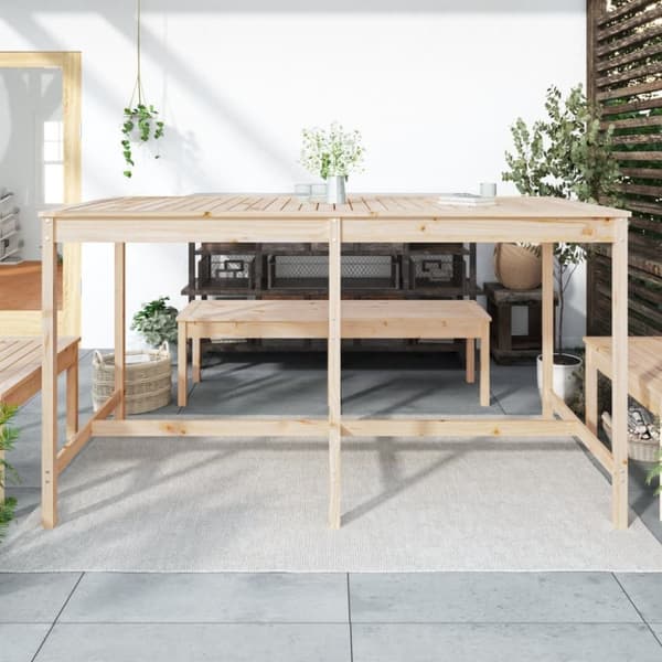 vidaXL havebord 203,5x90x110 cm massivt fyrretræ