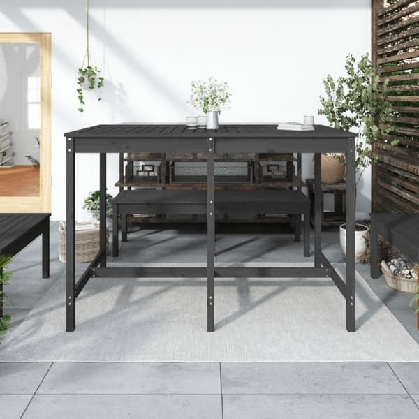 vidaXL havebord 159,5x82,5x110 cm massivt fyrretræ grå