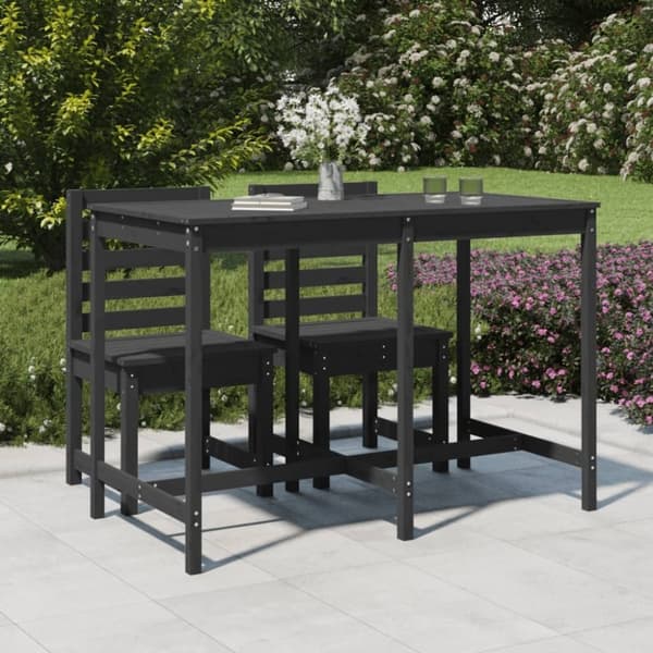 vidaXL havebord 159,5x82,5x110 cm massivt fyrretræ grå