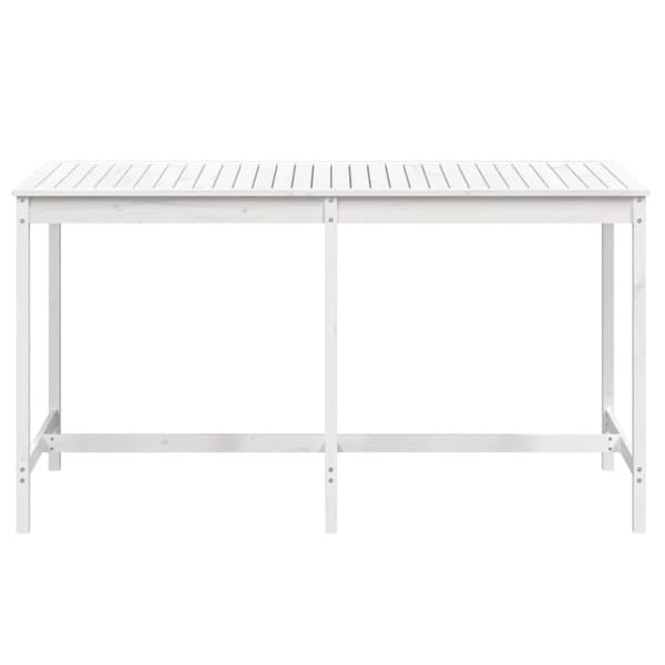 vidaXL Puutarhapöytä valkoinen 203,5x90x110 cm täysi mänty