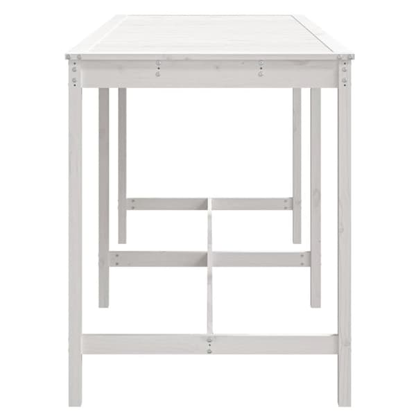 vidaXL Puutarhapöytä valkoinen 203,5x90x110 cm täysi mänty