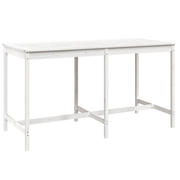 vidaXL Puutarhapöytä valkoinen 203,5x90x110 cm täysi mänty