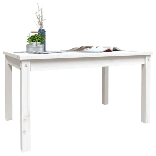 vidaXL Trädgårdsbord vit 82,5x50,5x45 cm massiv furu