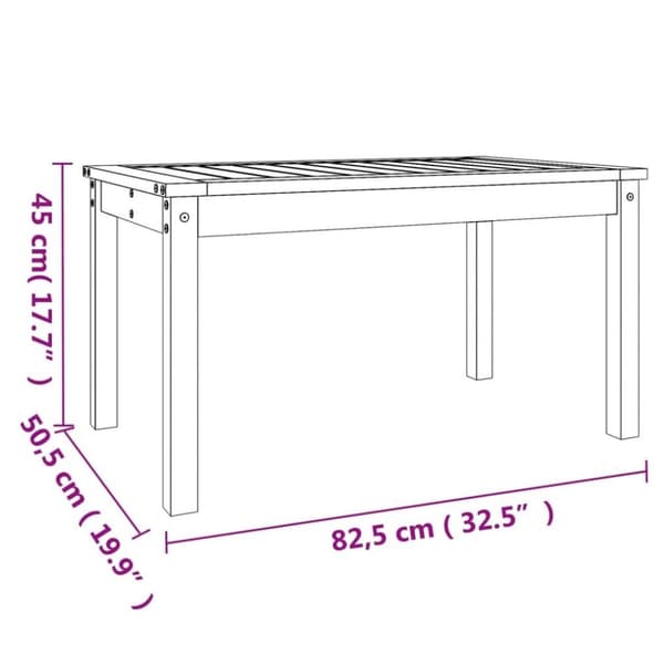 vidaXL Hagebord 82,5x50,5x45 cm heltre douglasgran