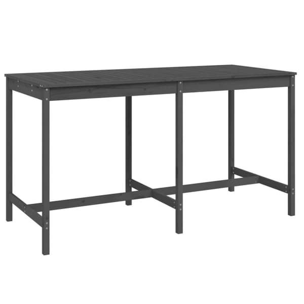 vidaXL Hagebord grå 203,5x90x110 cm heltre furu