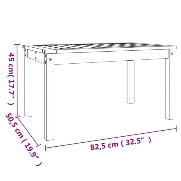 vidaXL Hagebord 82,5x50,5x45 cm heltre furu