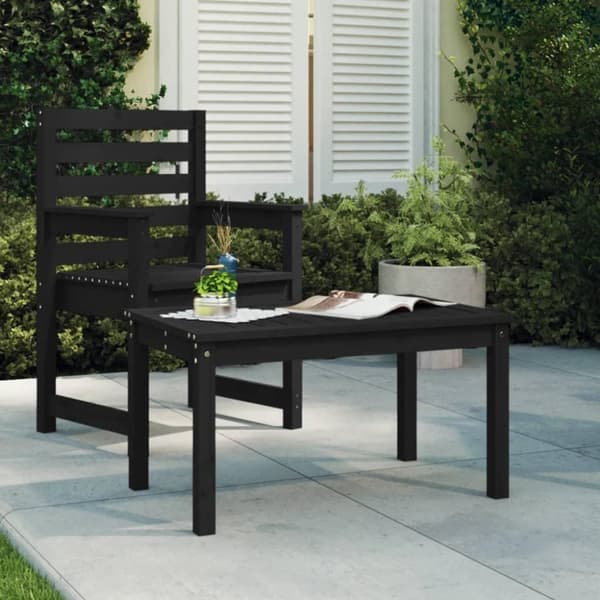 vidaXL Hagebord svart 82,5x50,5x45 cm heltre furu
