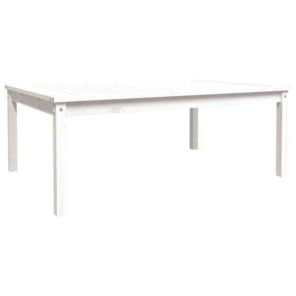 vidaXL Hagebord hvit 121x82,5x45 cm heltre furu