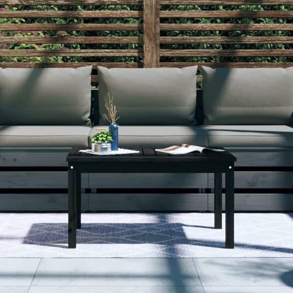 vidaXL havebord 82,5x50,5x45 cm massivt fyrretræ sort