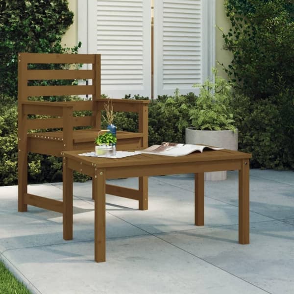 vidaXL havebord 82,5x50,5x45 cm massivt fyrretræ gyldenbrun