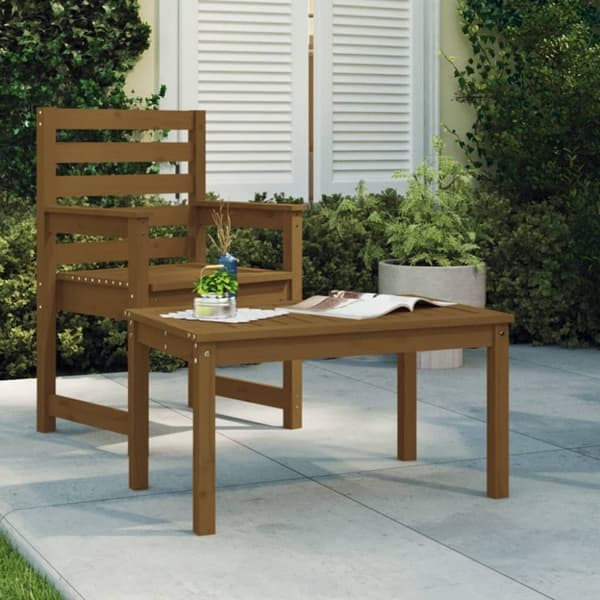 vidaXL havebord 82,5x50,5x45 cm massivt fyrretræ gyldenbrun