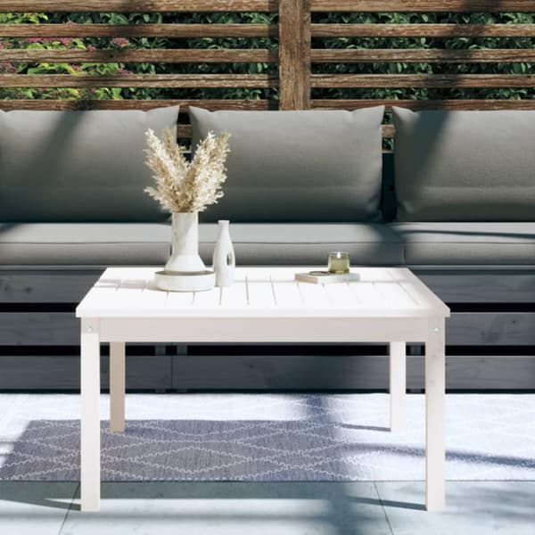 vidaXL havebord 82,5x82,5x45 cm massivt fyrretræ hvid