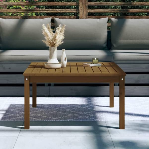 vidaXL havebord 82,5x82,5x45 cm massivt fyrretræ gyldenbrun