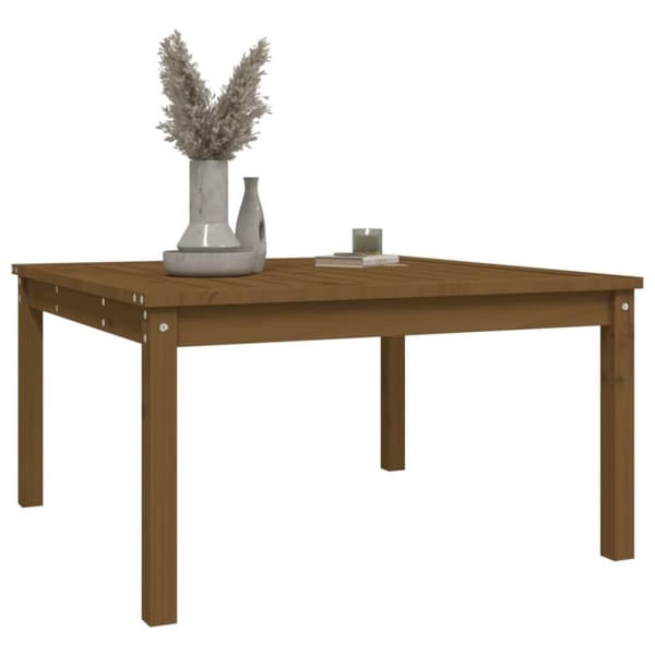 vidaXL havebord 82,5x82,5x45 cm massivt fyrretræ gyldenbrun