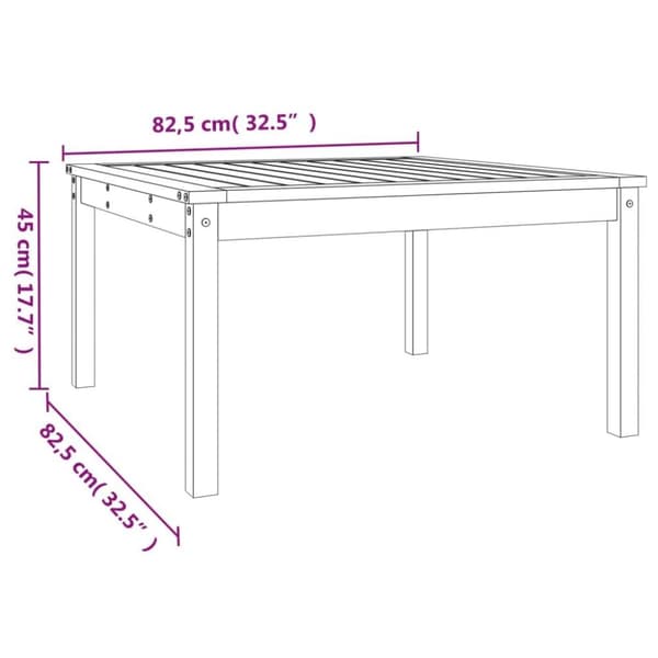vidaXL havebord 82,5x82,5x45 cm massivt fyrretræ gyldenbrun