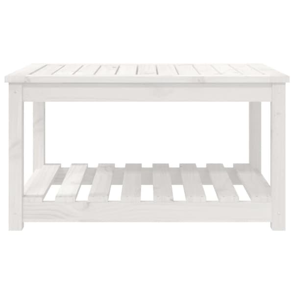 vidaXL Trädgårdsbord vit 82,5x50,5x45 cm massiv furu