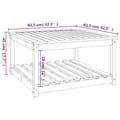 Miniatyrbillede 8 af 8: vidaXL havebord 82,5x82,5x45 cm massivt fyrretræ