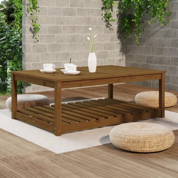 vidaXL havebord 121x82,5x45 cm massivt fyrretræ gyldenbrun
