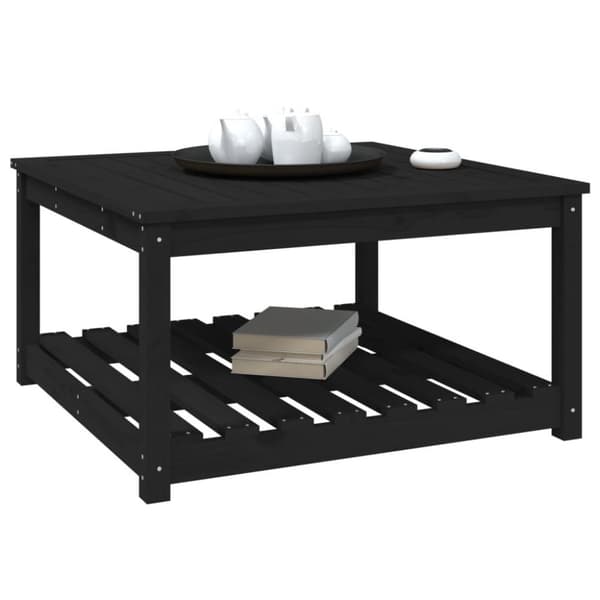 vidaXL havebord 82,5x82,5x45 cm massivt fyrretræ sort