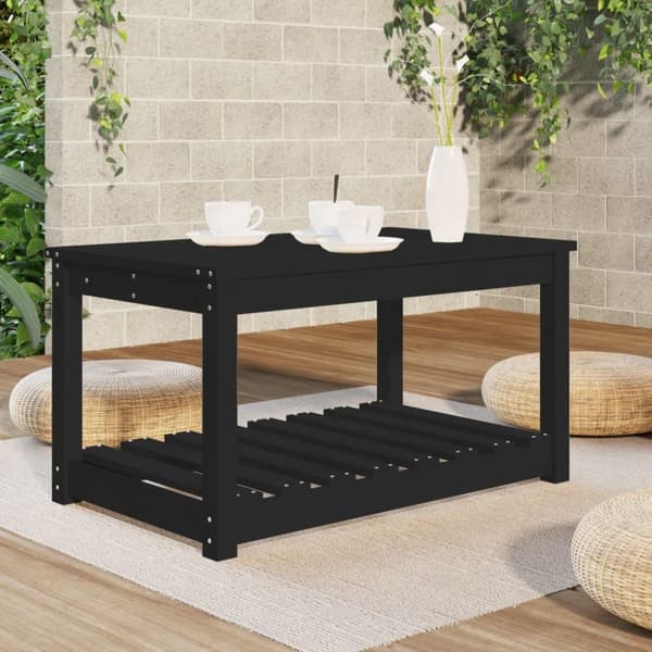 vidaXL Hagebord svart 82,5x50,5x45 cm heltre furu