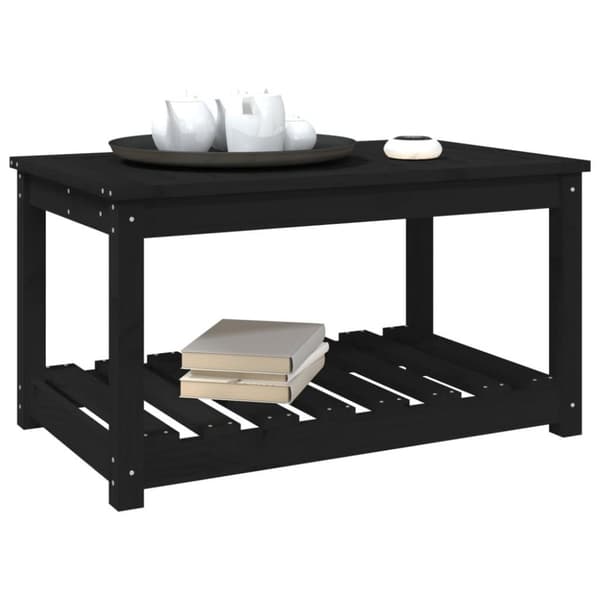 vidaXL Hagebord svart 82,5x50,5x45 cm heltre furu