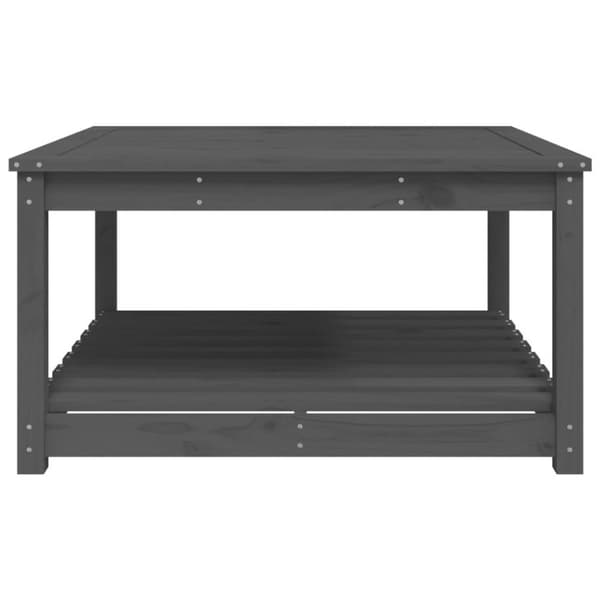 vidaXL Trädgårdsbord grå 82,5x82,5x45 cm massiv furu