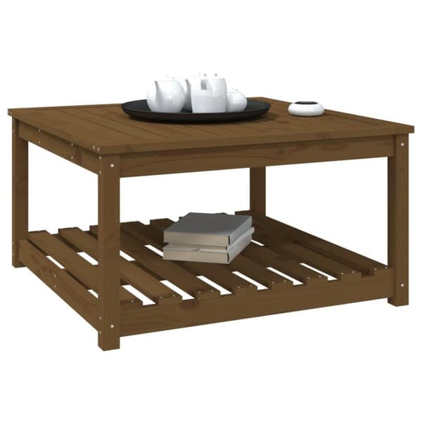 vidaXL Hagebord honningbrun 82,5x82,5x45 cm heltre furu