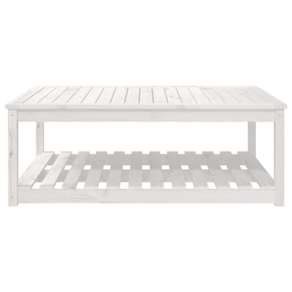 vidaXL Trädgårdsbord vit 121x82,5x45 cm massiv furu