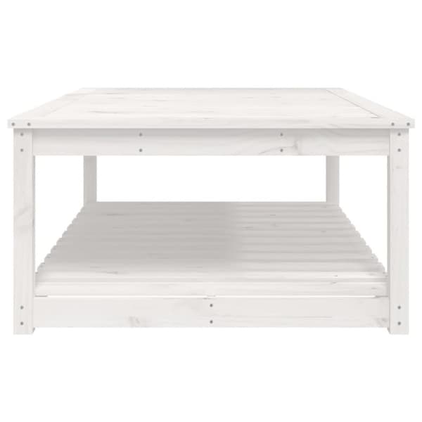 vidaXL Trädgårdsbord vit 121x82,5x45 cm massiv furu