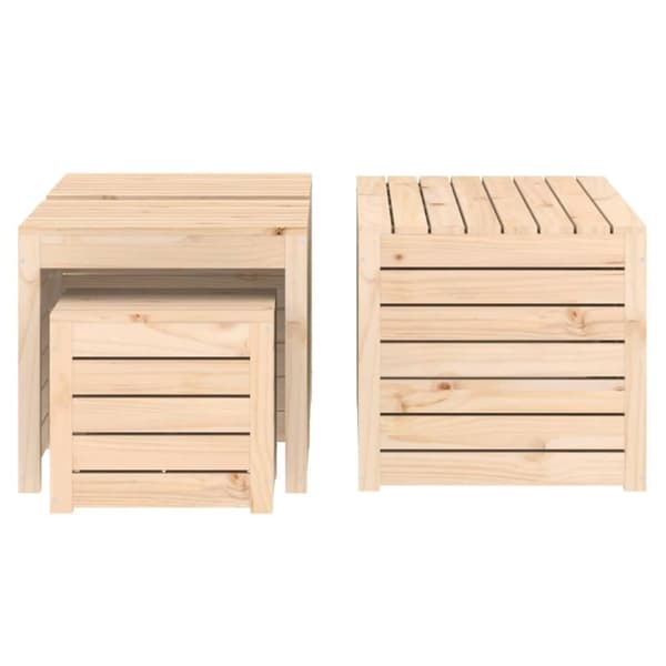 vidaXL Hagekassesett 4 deler heltre furu