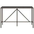 Miniatyrbillede 3 af 6: vidaXL barbord med glasplade 180x70x110 cm polyrattan brun