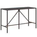 Miniatyrbillede 1 af 6: vidaXL barbord med glasplade 180x70x110 cm polyrattan brun