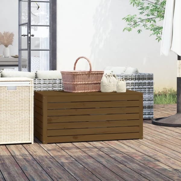 vidaXL havekasse 101x50,5x46,5 cm massivt fyrretræ gyldenbrun