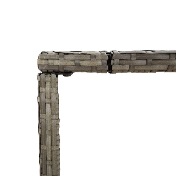 vidaXL Barbord med glassplate grå 180x70x110 cm polyrotting