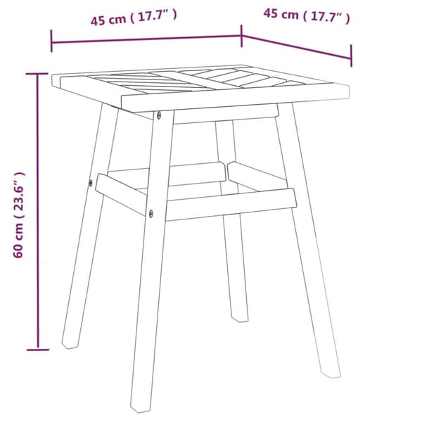 vidaXL Sidebord 45x45x60 cm heltre akasie