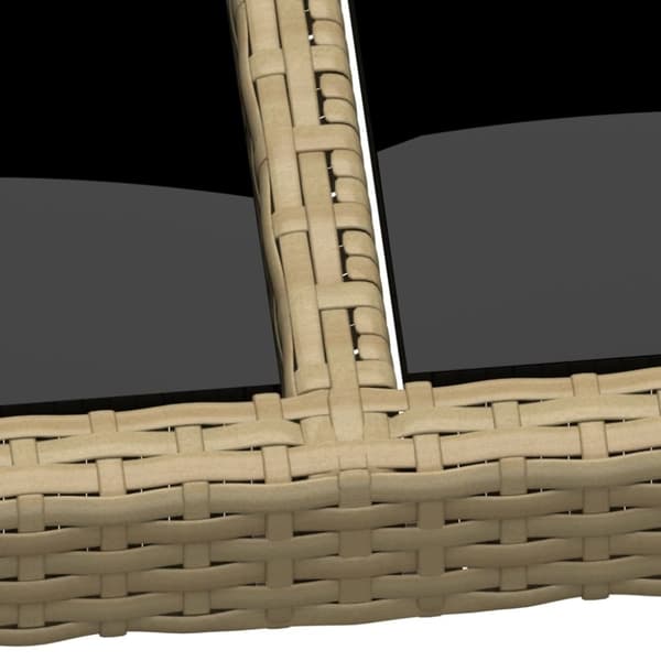 vidaXL havebord med glasplade polyrattan beige