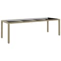 Miniatyrbillede 1 af 5: vidaXL havebord med glasplade polyrattan beige