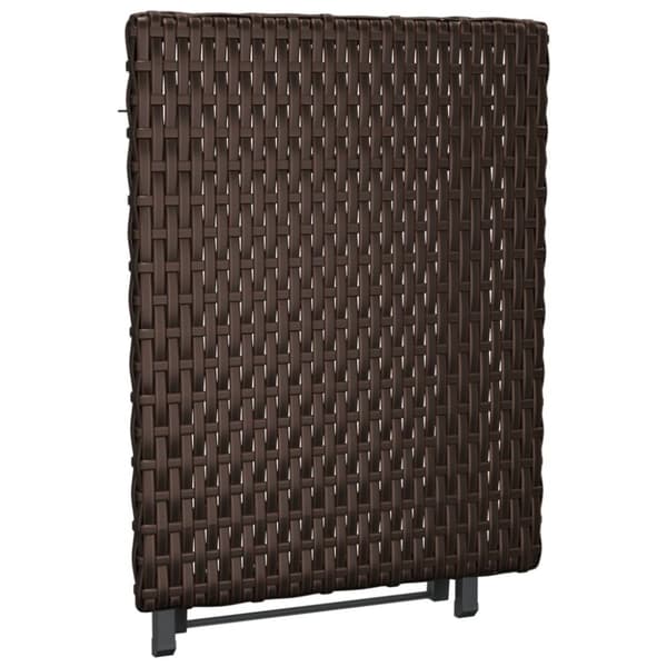 vidaXL Taitettava pöytä ruskea 45x35x32 cm polyrottinki